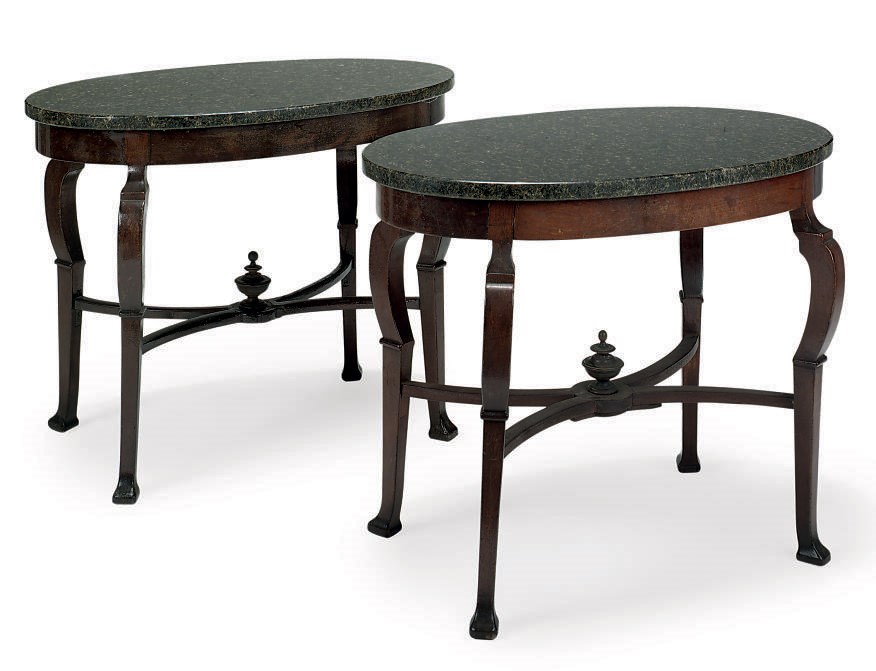 A PAIR OF NORTH EUROPEAN MAHOGANY TABLES
