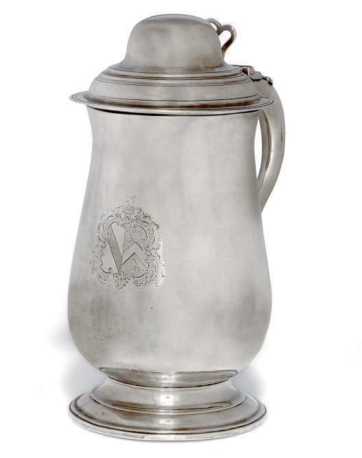 A GEORGE PLAIN III BALUSTER SILVER TANKARD