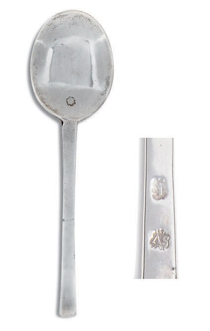 A CHARLES II SILVER PURITAN SPOON