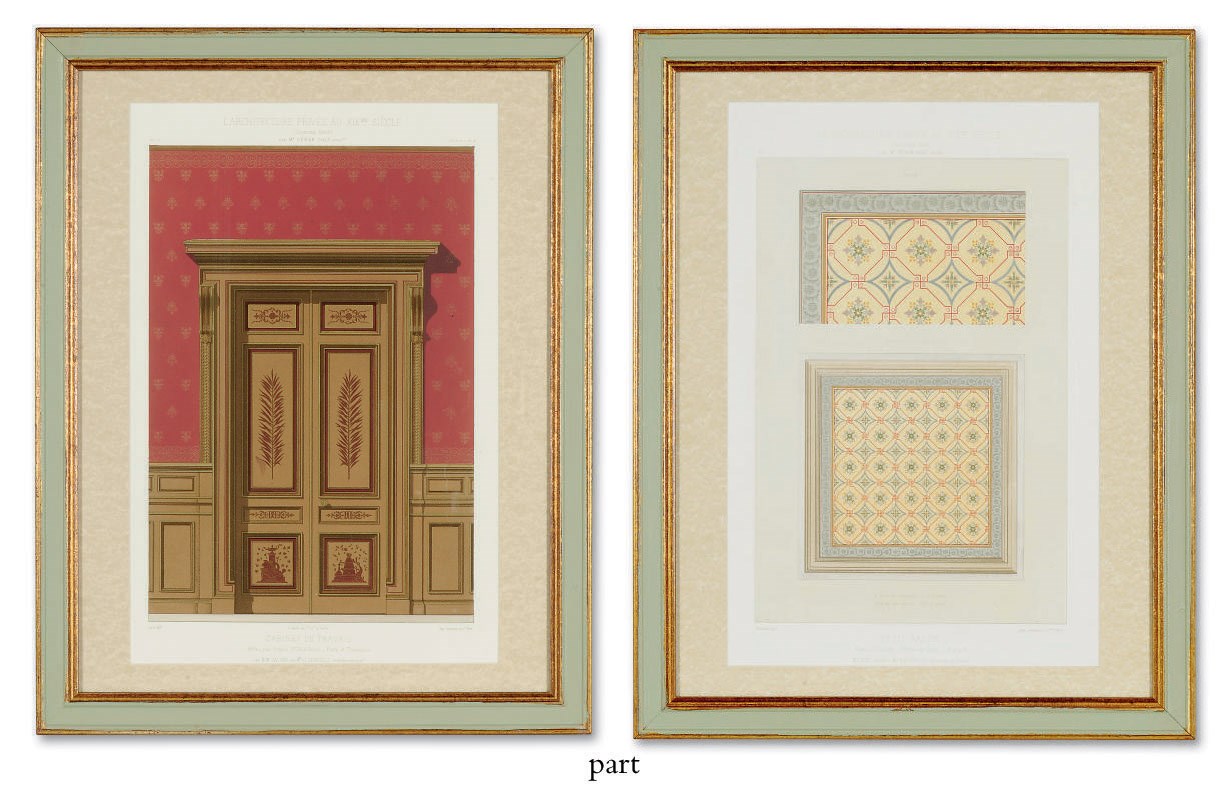 TWELVE FRENCH CHROMOLITHOGRAPHS ENTITLED 'L'ARCHITECTURE PRIVEE AU XIXme SIECLE'
