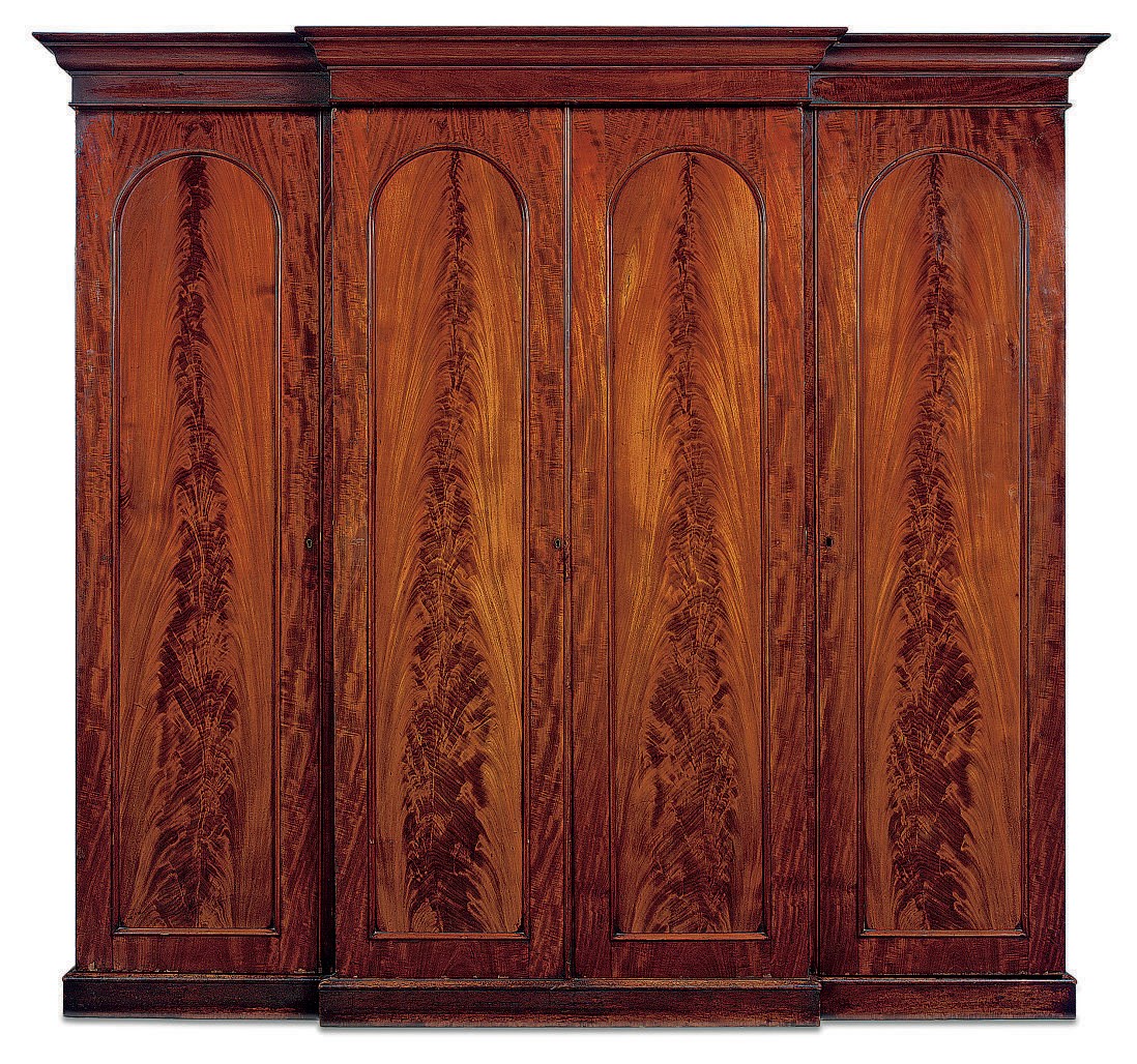 A VICTORIAN MAHOGANY BREAKFRONT WARDROBE