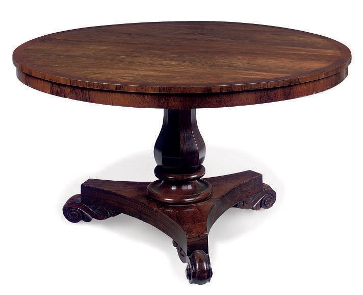 AN EARLY VICTORIAN ROSEWOOD BREAKFAST TABLE