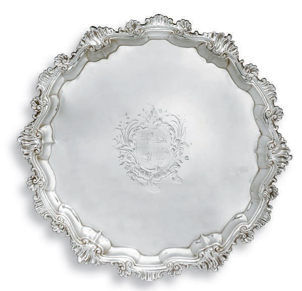 A GEORGE II SILVER SALVER