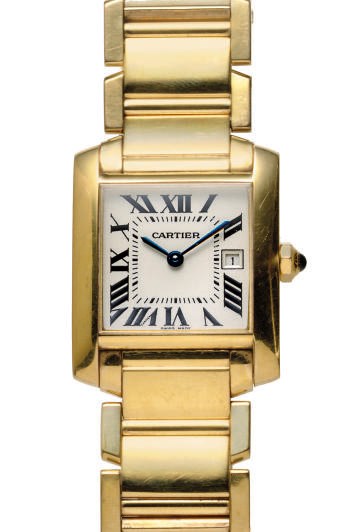 AN 18K GOLD TANK FRANCAISE WRISTWATCH, BY CARTIER