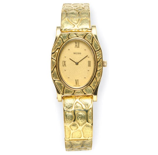 AN 18K GOLD WRISTWATCH, BY DAVID WEBB