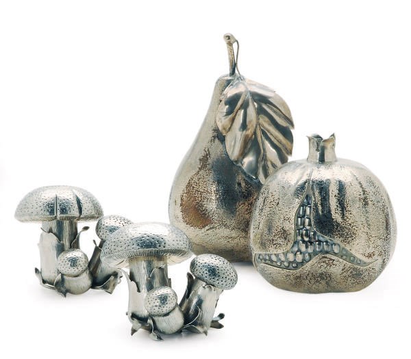 A GROUP OF ITALIAN SILVER TABLE ORNAMENTS,