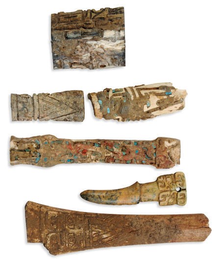 SIX CHINESE BONE FRAGMENTS,