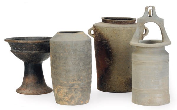 THREE CHINESE POTTERY VESSELS,