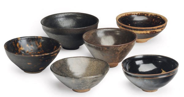 SIX CHINESE BROWN-GLAZED TEABOWLS,