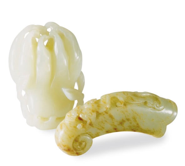 TWO CHINESE JADE CARVINGS,