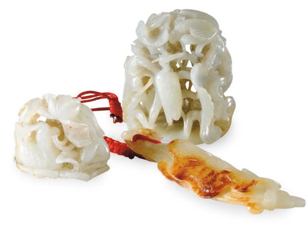 THREE CHINESE JADE CARVINGS,