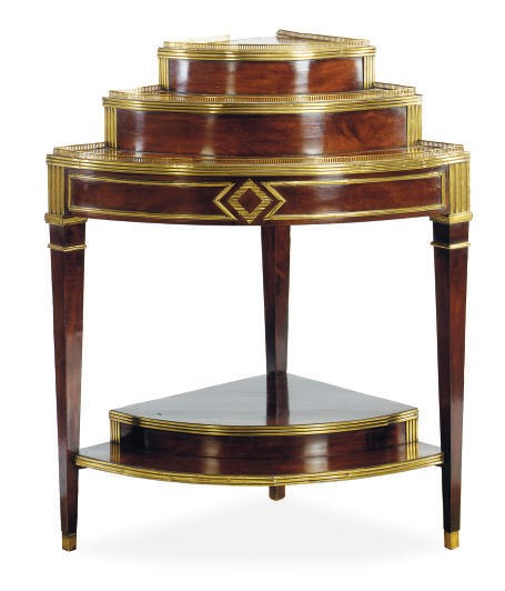 A BALTIC BRASS-MOUNTED MAHOGANY ECOIGNURE,