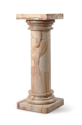 A STONE COMPOSITION PEDESTAL,