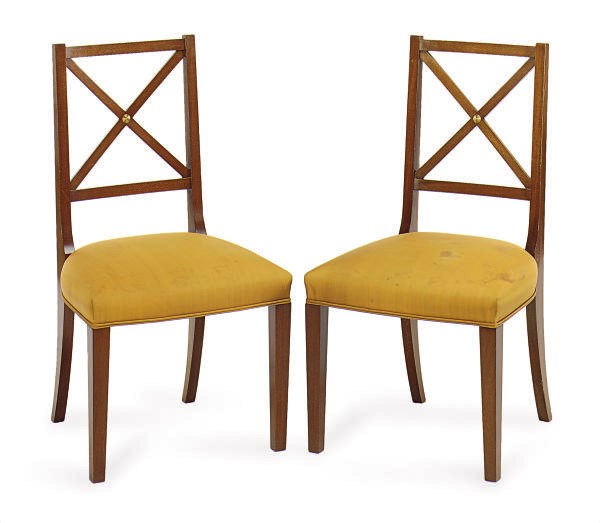 A PAIR OF MAHOGANY SIDE CHAIRS,