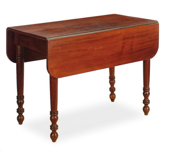 AN AMERICAN MAHOGANY DROP-LEAF TABLE,