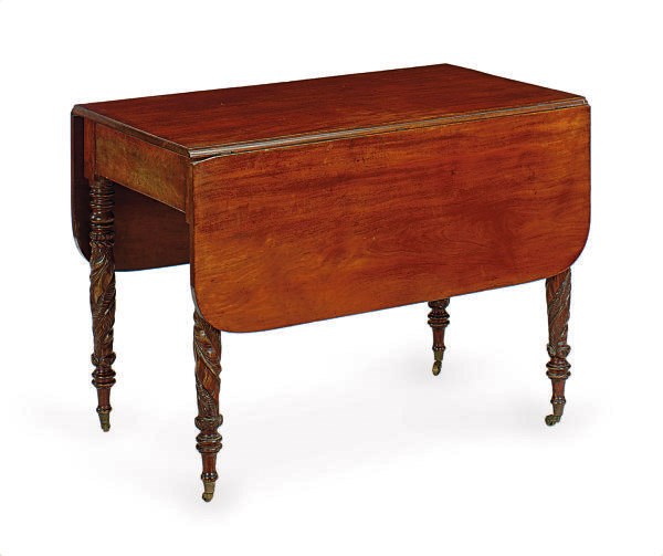 AN AMERICAN CLASSICAL MAHOGANY DROP-LEAF TABLE,