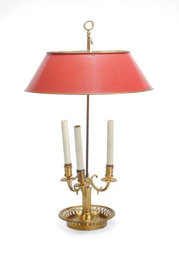 A FRENCH GILT-BRONZE BOUILLOTE LAMP,