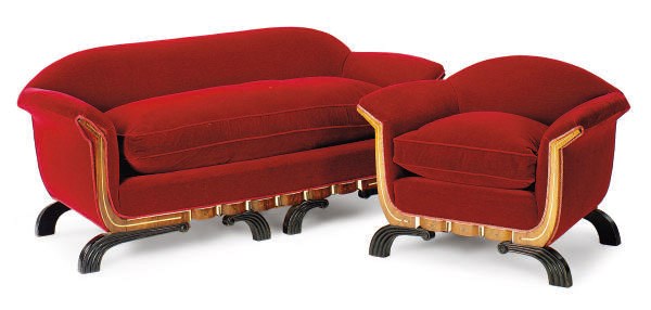 A FRENCH WALNUT, EBONIZED AND IVORY INLAID SUITE OF FURNITURE,