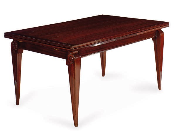 A FRENCH ROSEWOOD DRAW-LEAF DINING TABLE,