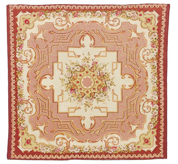 AN AUBUSSON RUG,