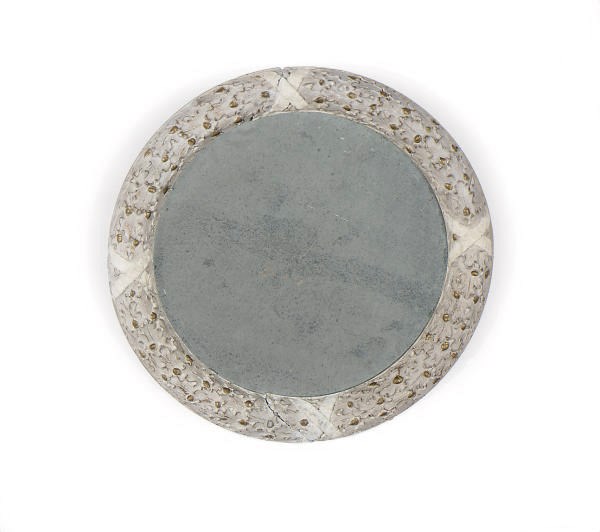 A CONTINENTAL CREAM-PAINTED AND PARCEL-GILT CIRCULAR MIRROR,