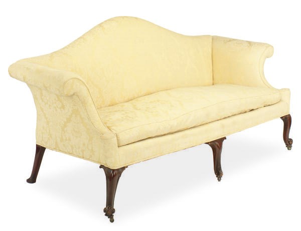 AN ENGLISH MAHOGANY SETTEE,