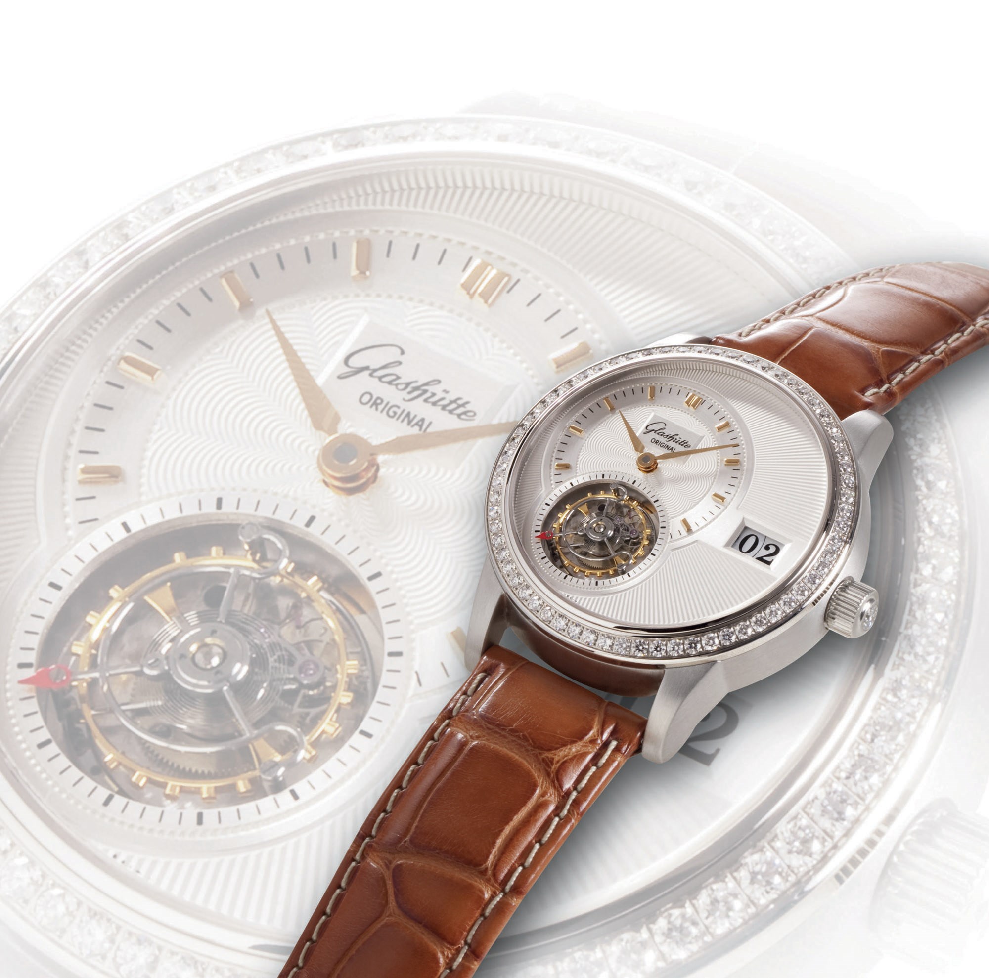 GLASHÜTTE ORIGINAL, PANOMATIC TOURBILLON

PLATINUM AND DIAMOND-SET AUTOMATIC FLYING TOURBILLON WRISTWATCH WITH DATE DISPLAY, LIMITED EDITION OF 25