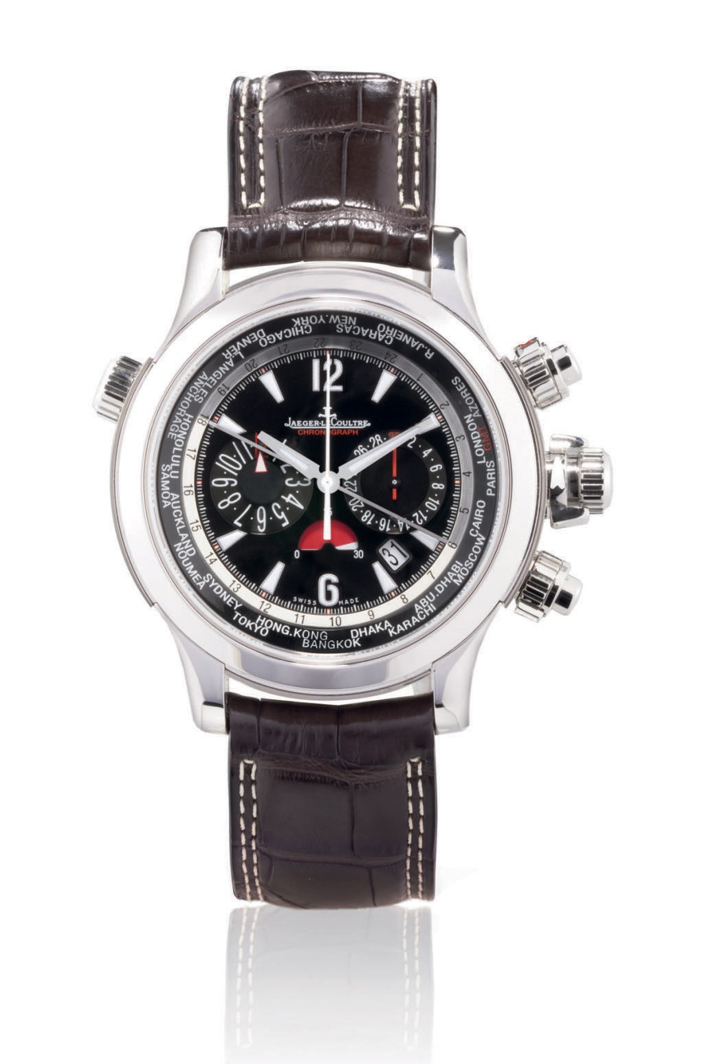 JAEGER-LECOULTRE, MASTER COMPRESSOR EXTREME WORLD CHRONOGRAPH

TITANIUM AND STAINLESS STEEL AUTOMATIC WORLD TIME CHRONOGRAPH WRISTWATCH WITH DATE DISPLAY