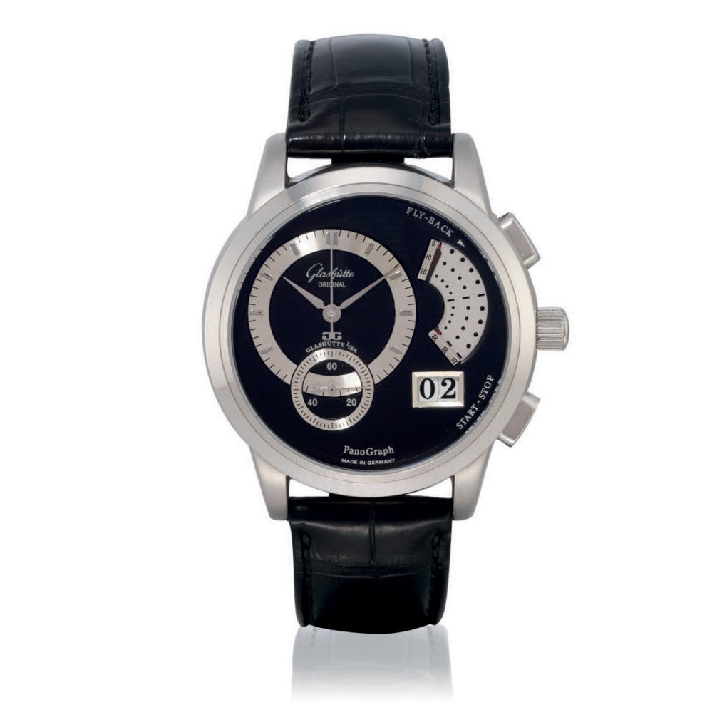 GLASHÜTTE ORIGINAL, PANOGRAPH

PLATINUM MANUALLY-WOUND FLYBACK CHRONOGRAPH WRISTWATCH WITH DATE DISPLAY AND SECTORAL MINUTE COUNTER, LIMITED EDITION OF 200