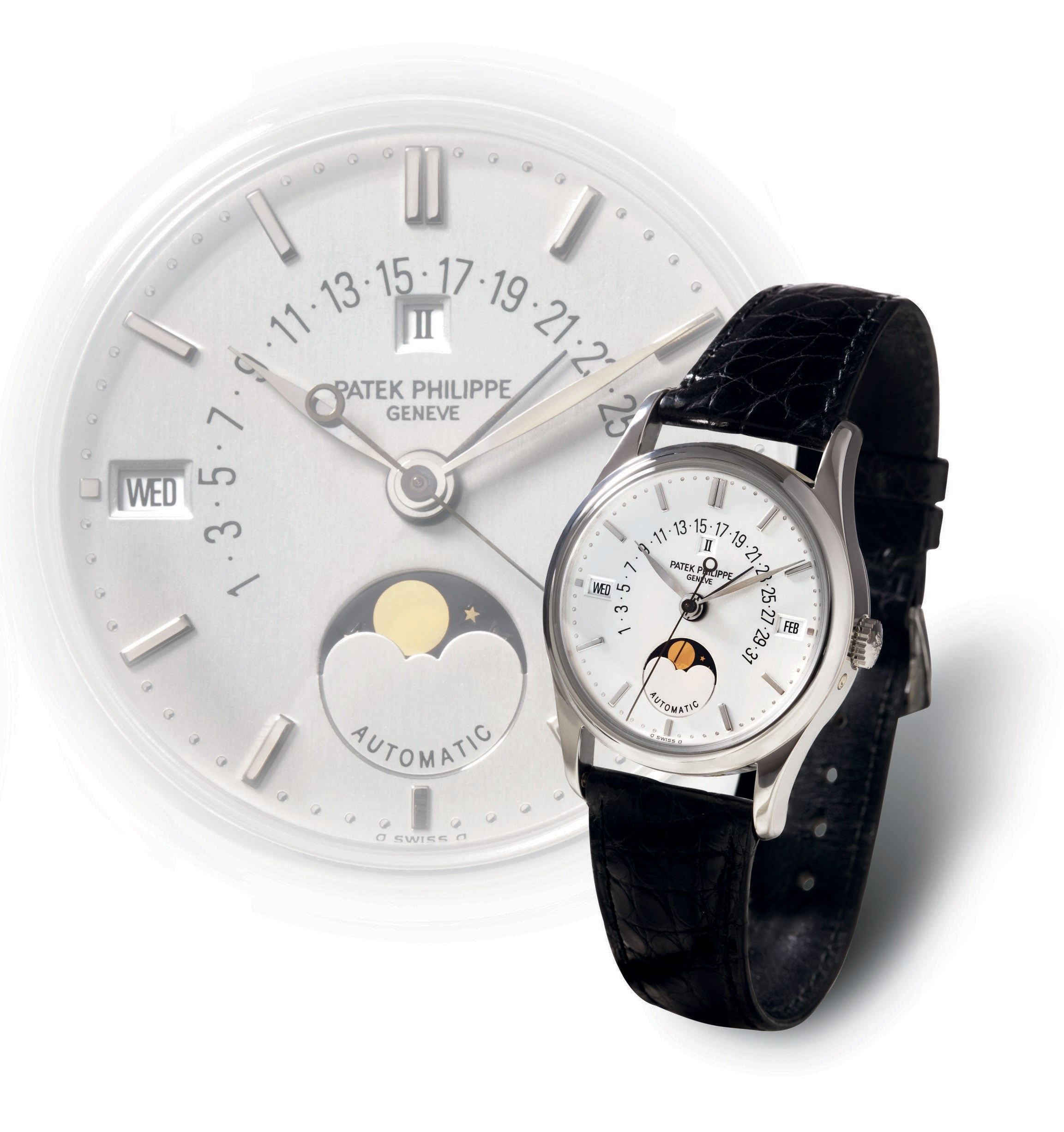 PATEK PHILIPPE, REF. 5050 2ND SERIES

PLATINUM AUTOMATIC PERPETUAL CALENDAR WRISTWATCH WITH MOON PHASES AND RETROGRADE DATE DISPLAY