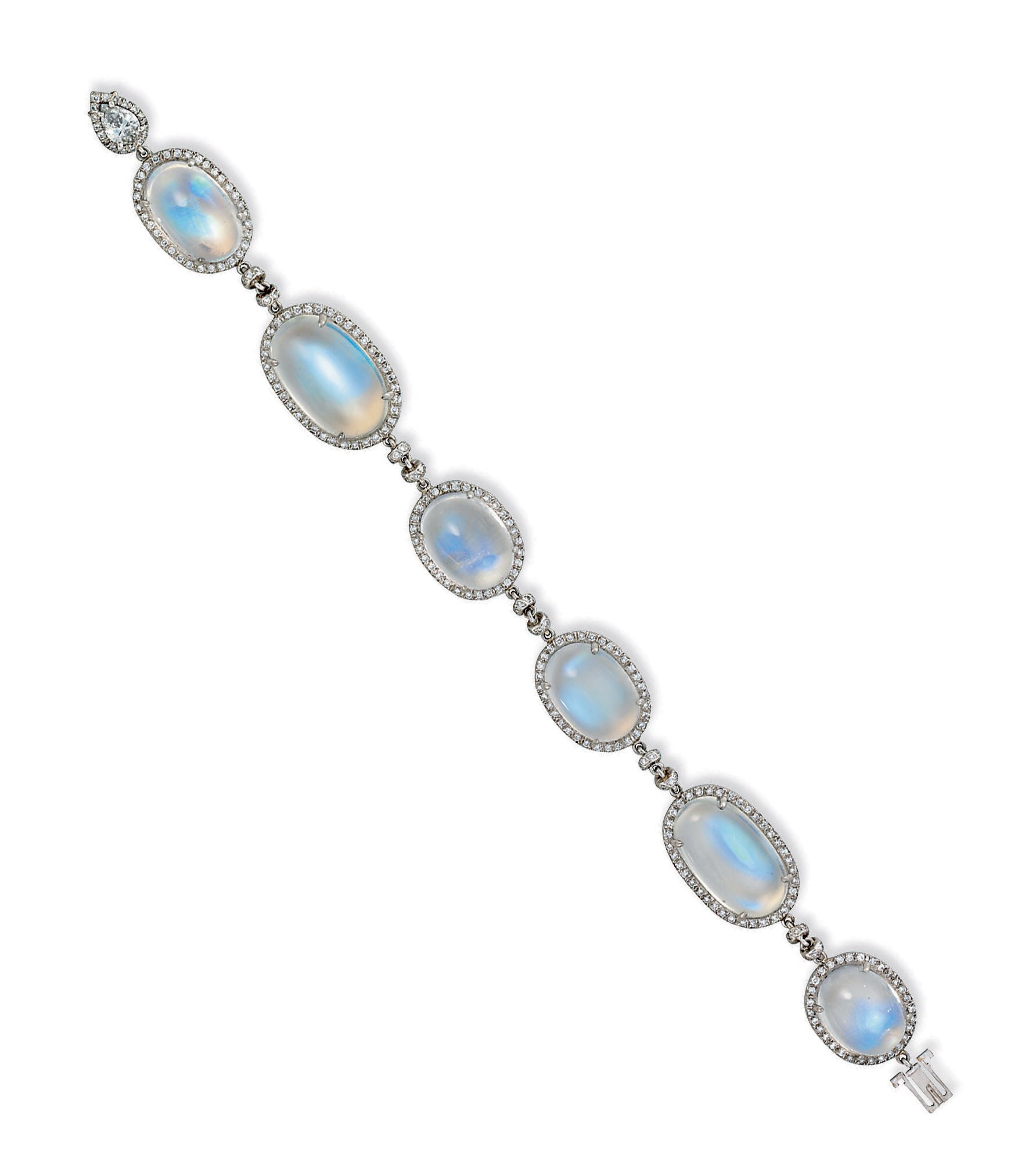 A MOONSTONE AND DIAMOND BRACELET