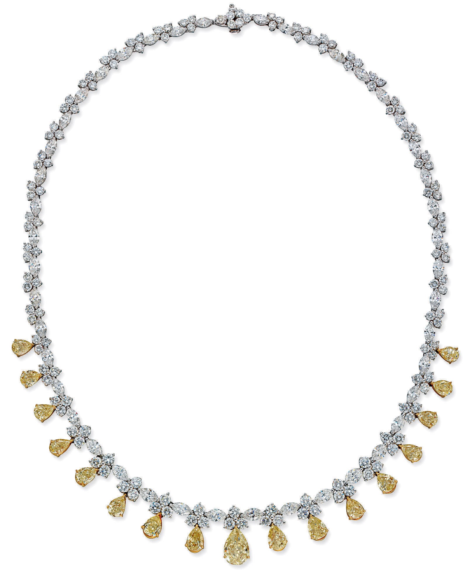 A DIAMOND AND COLOURED DIAMOND NECKLACE