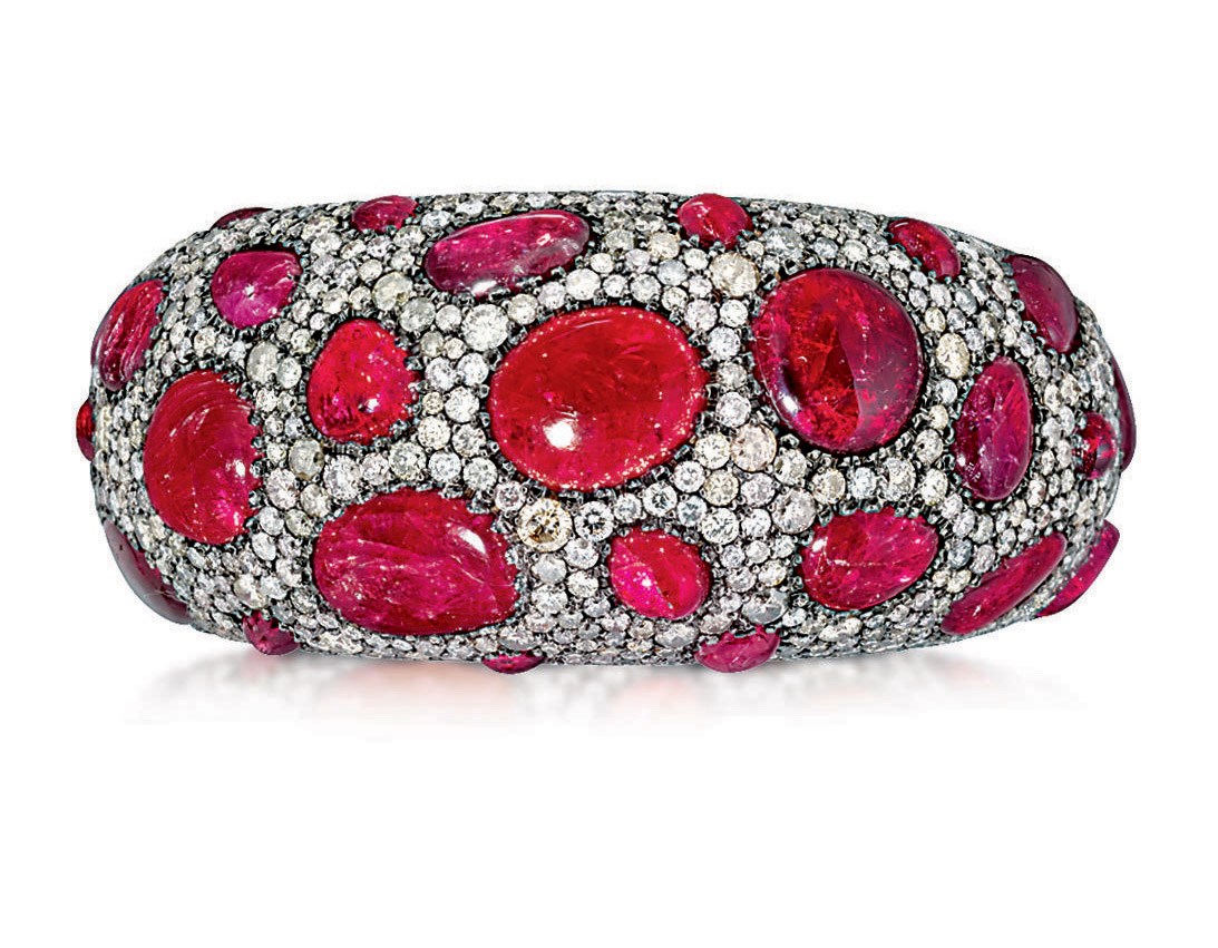 A SPINEL AND DIAMOND BANGLE, BY ANDRÉ MARCHA
