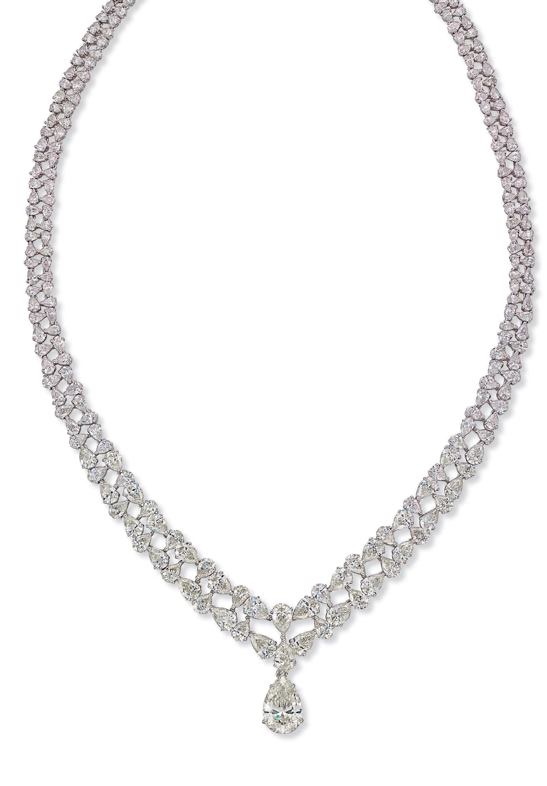 A DIAMOND PENDENT NECKLACE, BY NSOULI
