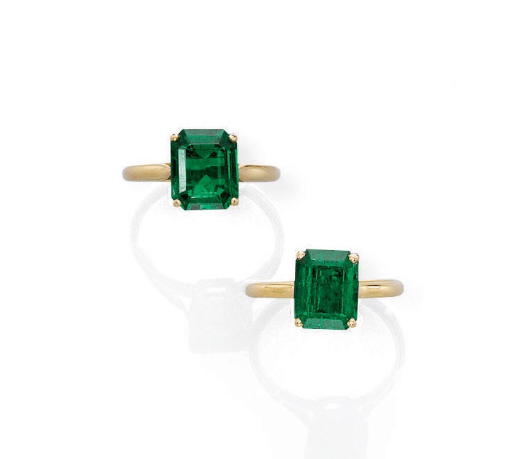 A PAIR OF EMERALD RINGS, BY CHAUMET