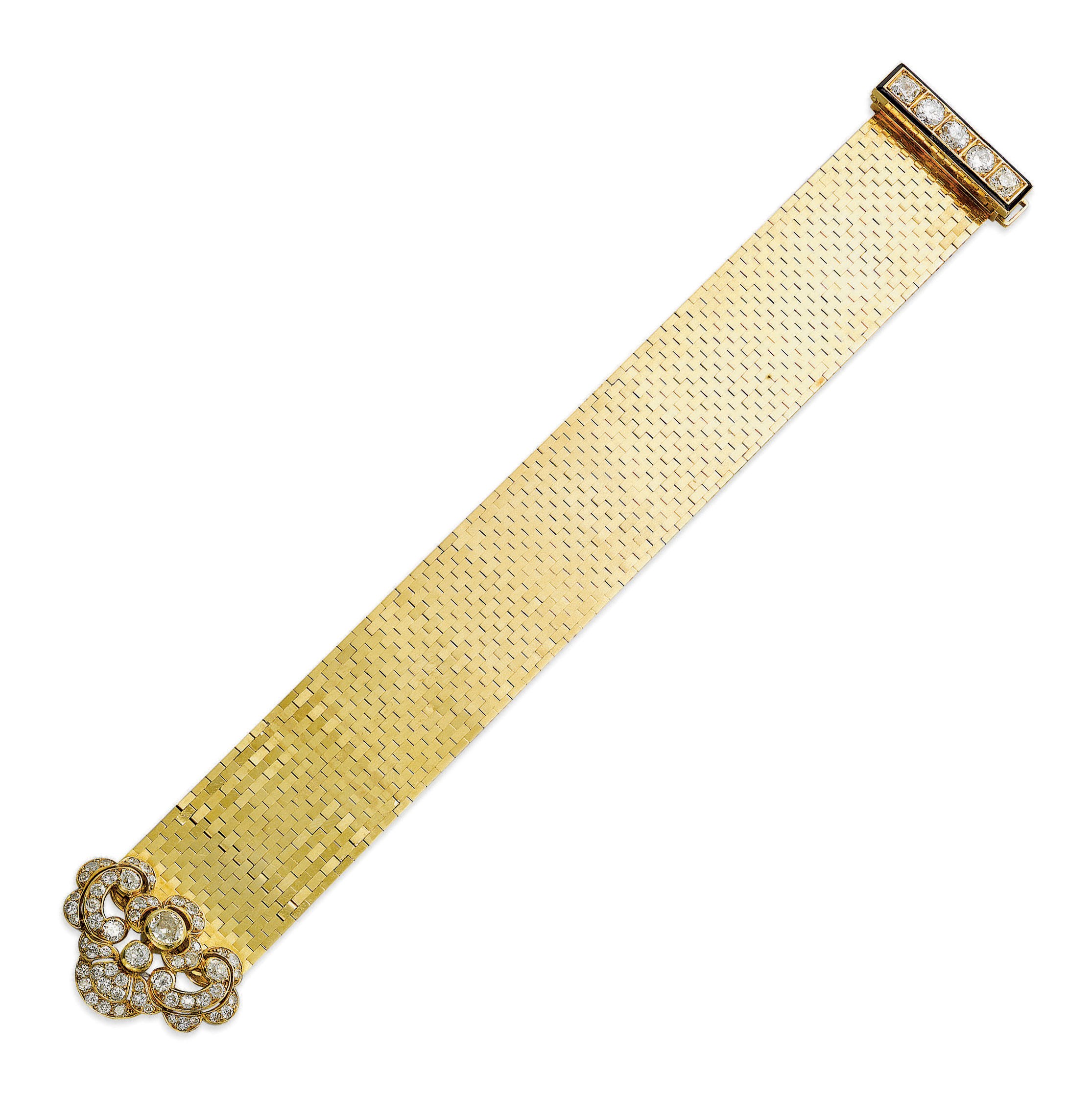 A RETRO DIAMOND 'LUDO' BRACELET, BY VAN CLEEF & ARPELS