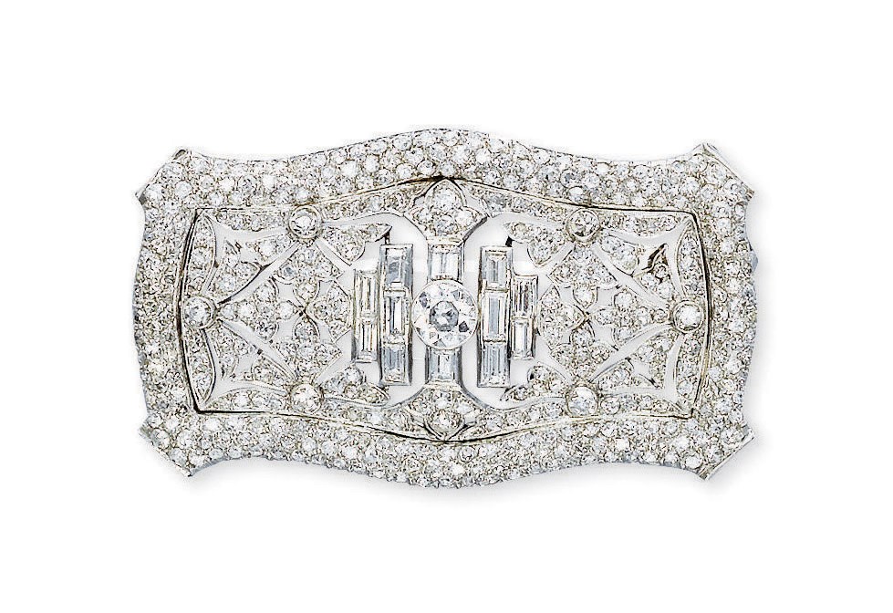 AN ART DECO DIAMOND BROOCH, BY MARCUS
