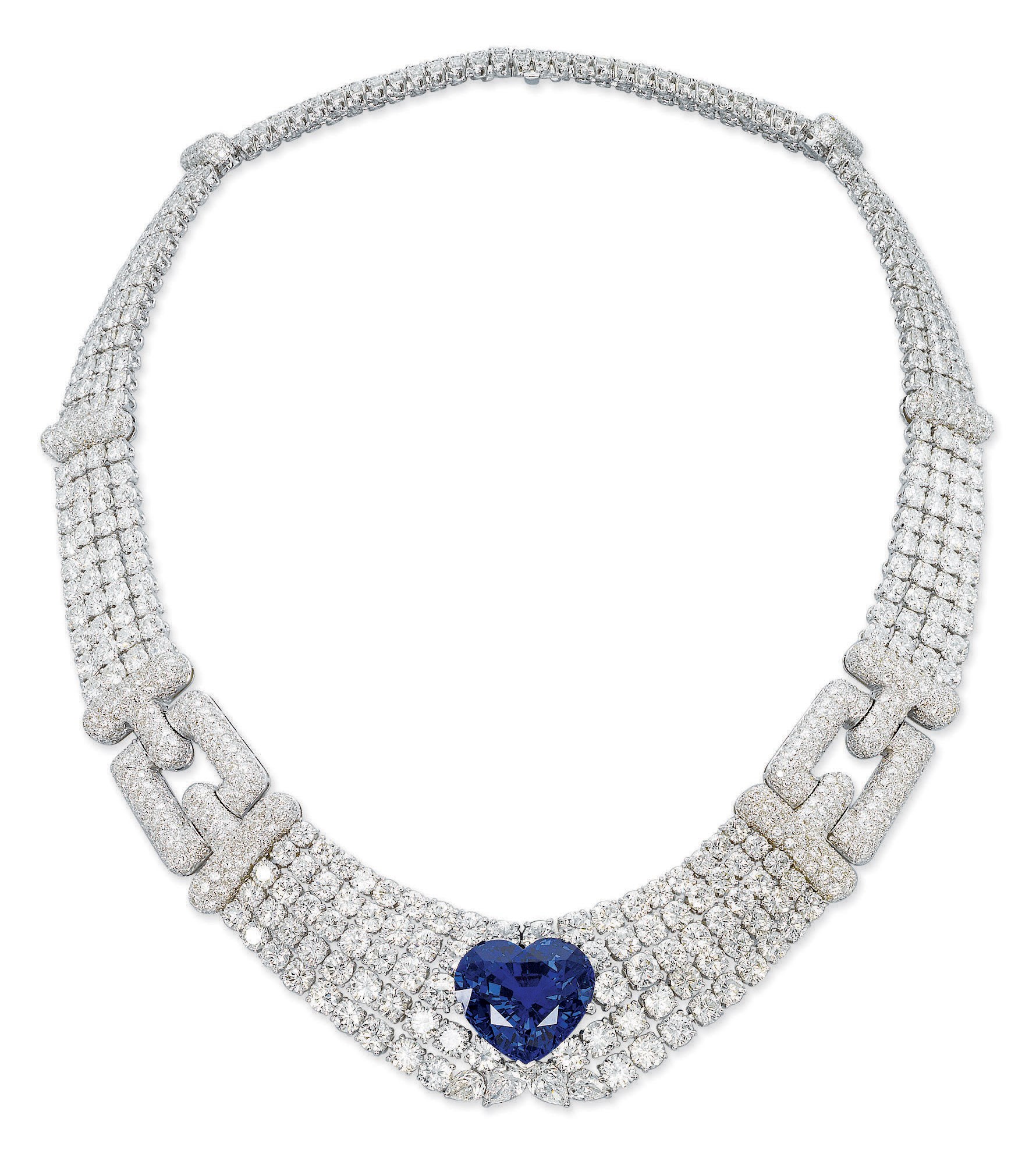 A SAPPHIRE AND DIAMOND NECKLACE, BY CARTIER