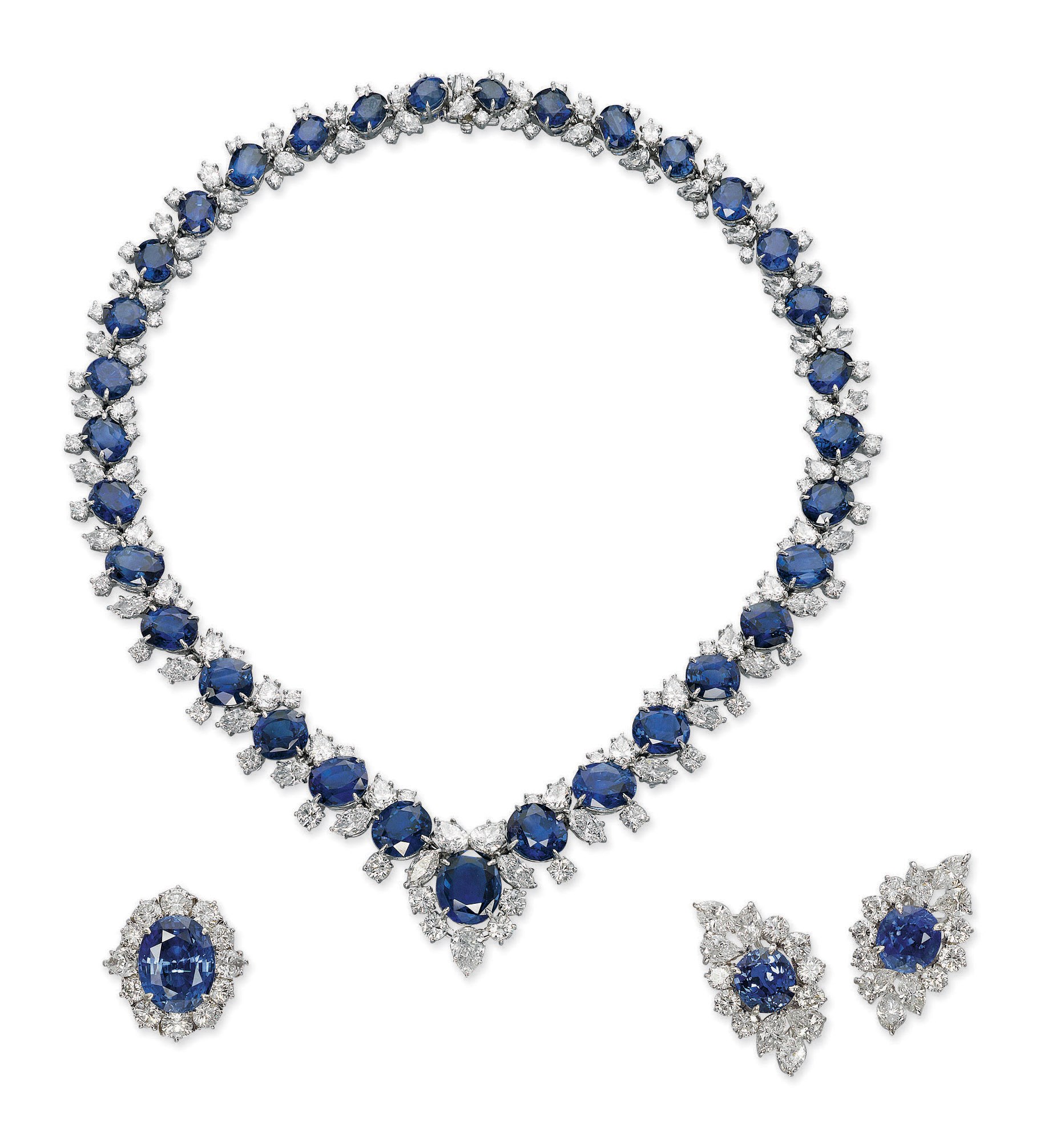 A SAPPHIRE AND DIAMOND NECKLACE, BY HARRY WINSTON