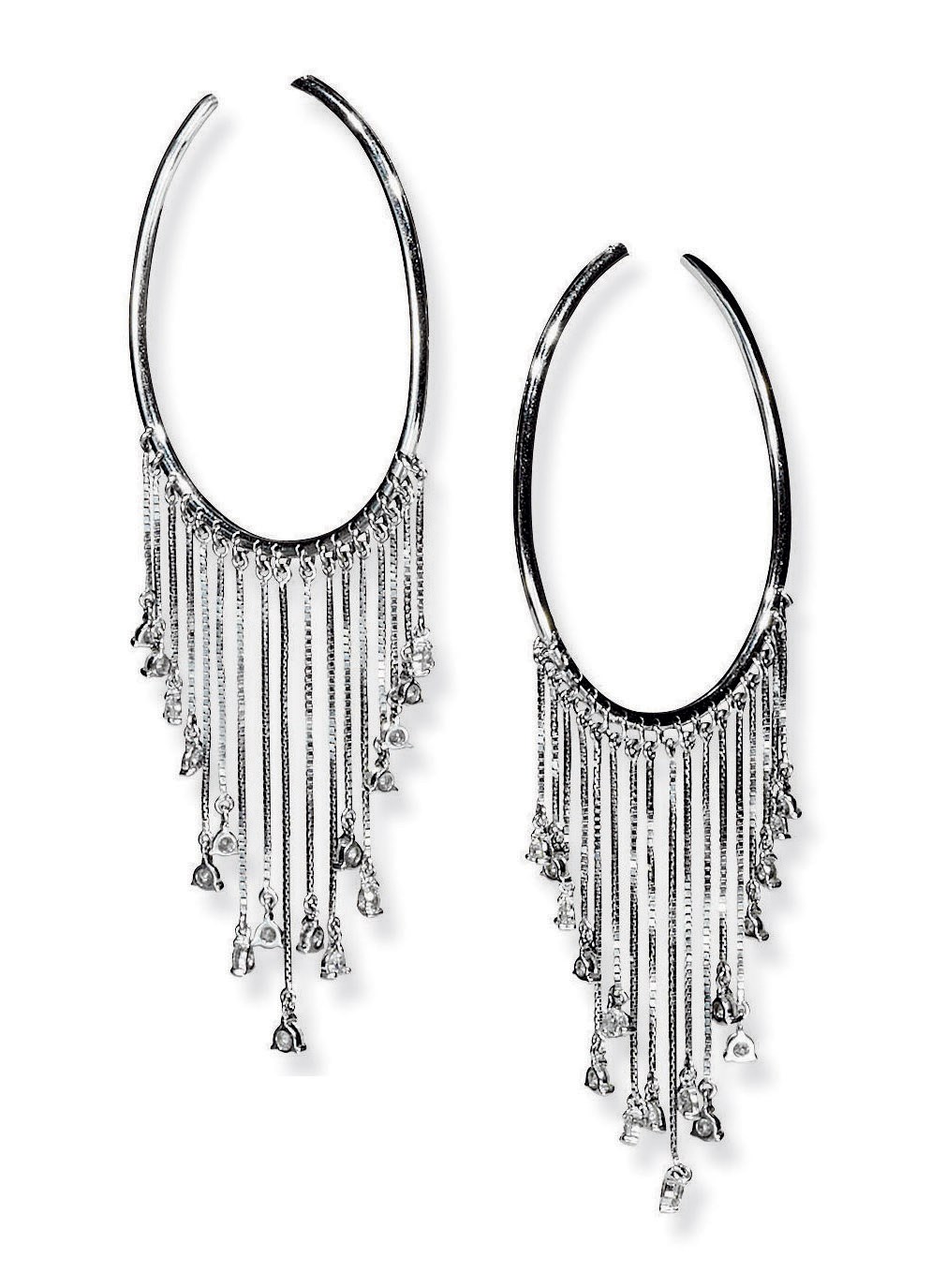 A PAIR OF DIAMOND HOOP EARRINGS, BY SENSO
