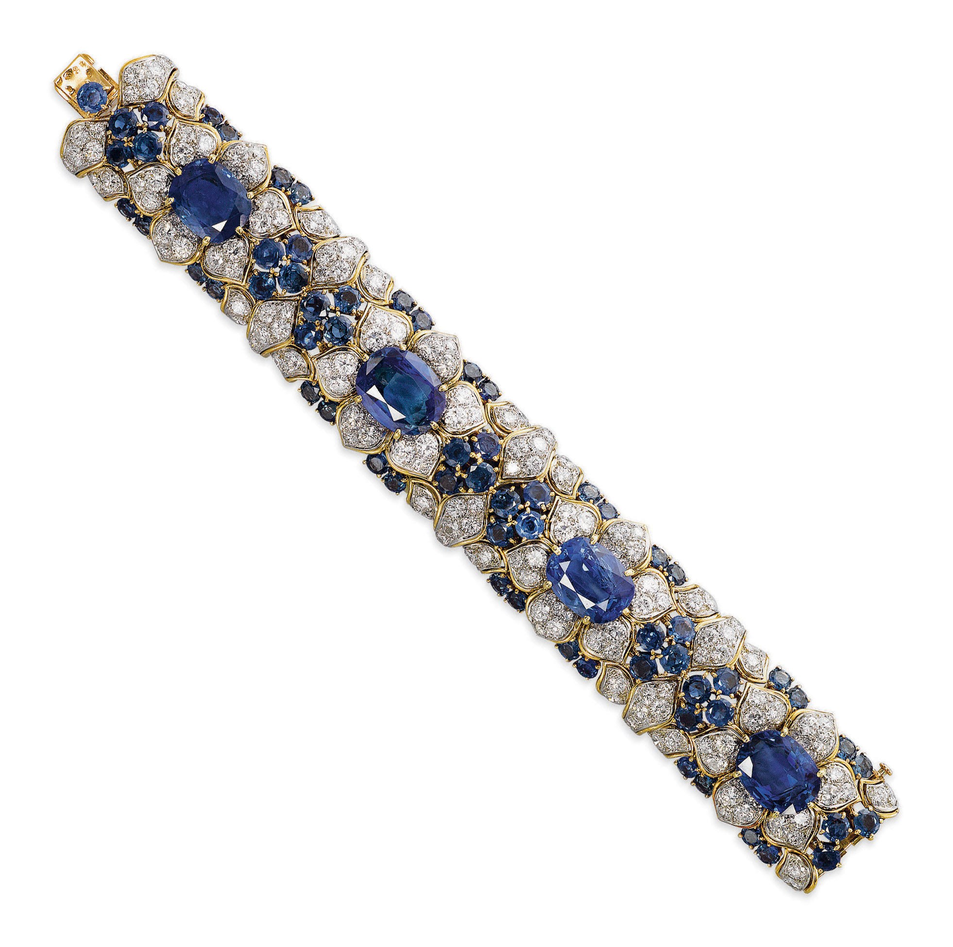 AN IMPRESSIVE SAPPHIRE AND DIAMOND BRACELET, BY M. GÉRARD