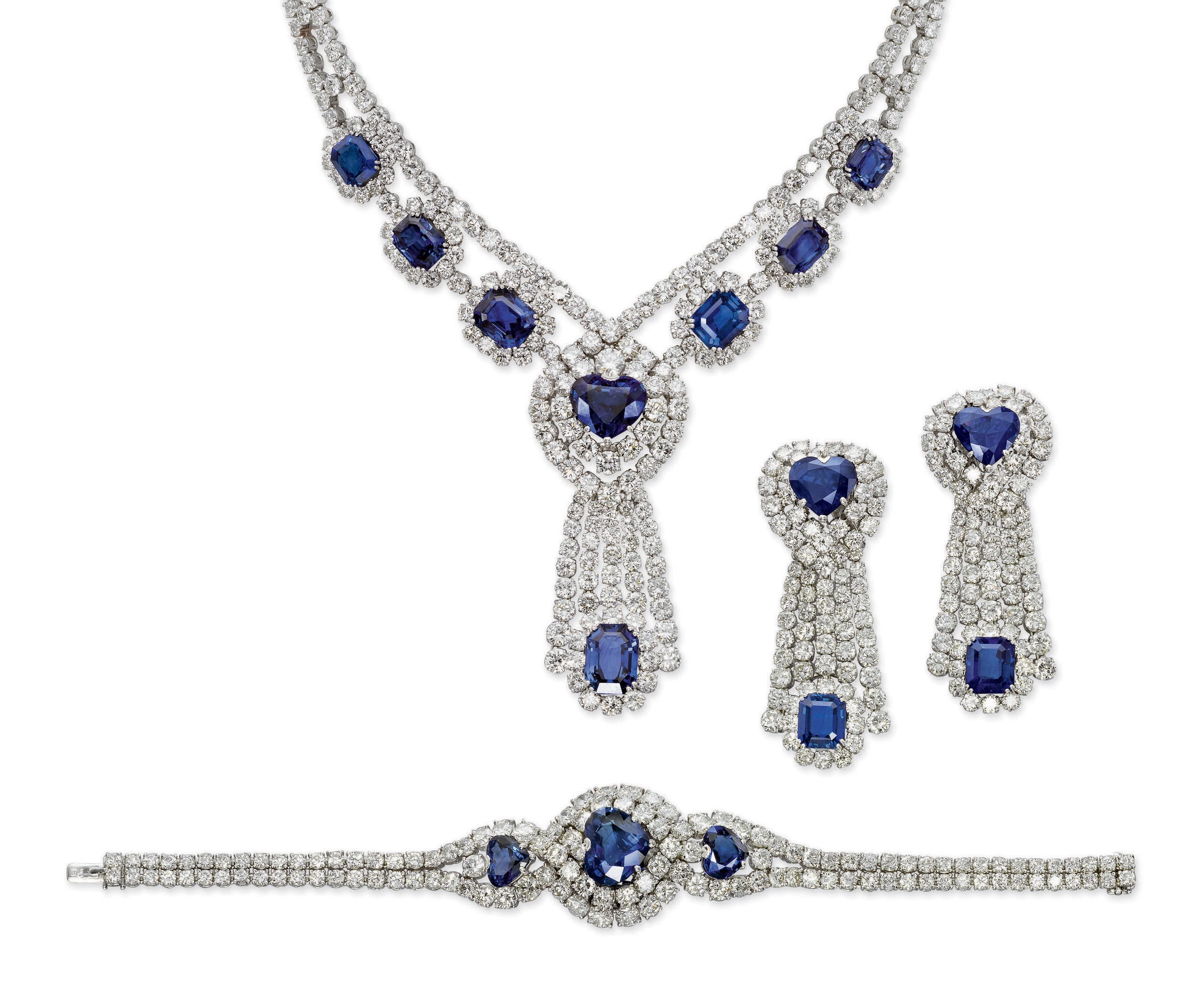 A SAPPHIRE AND DIAMOND SUITE, BY TABBAH