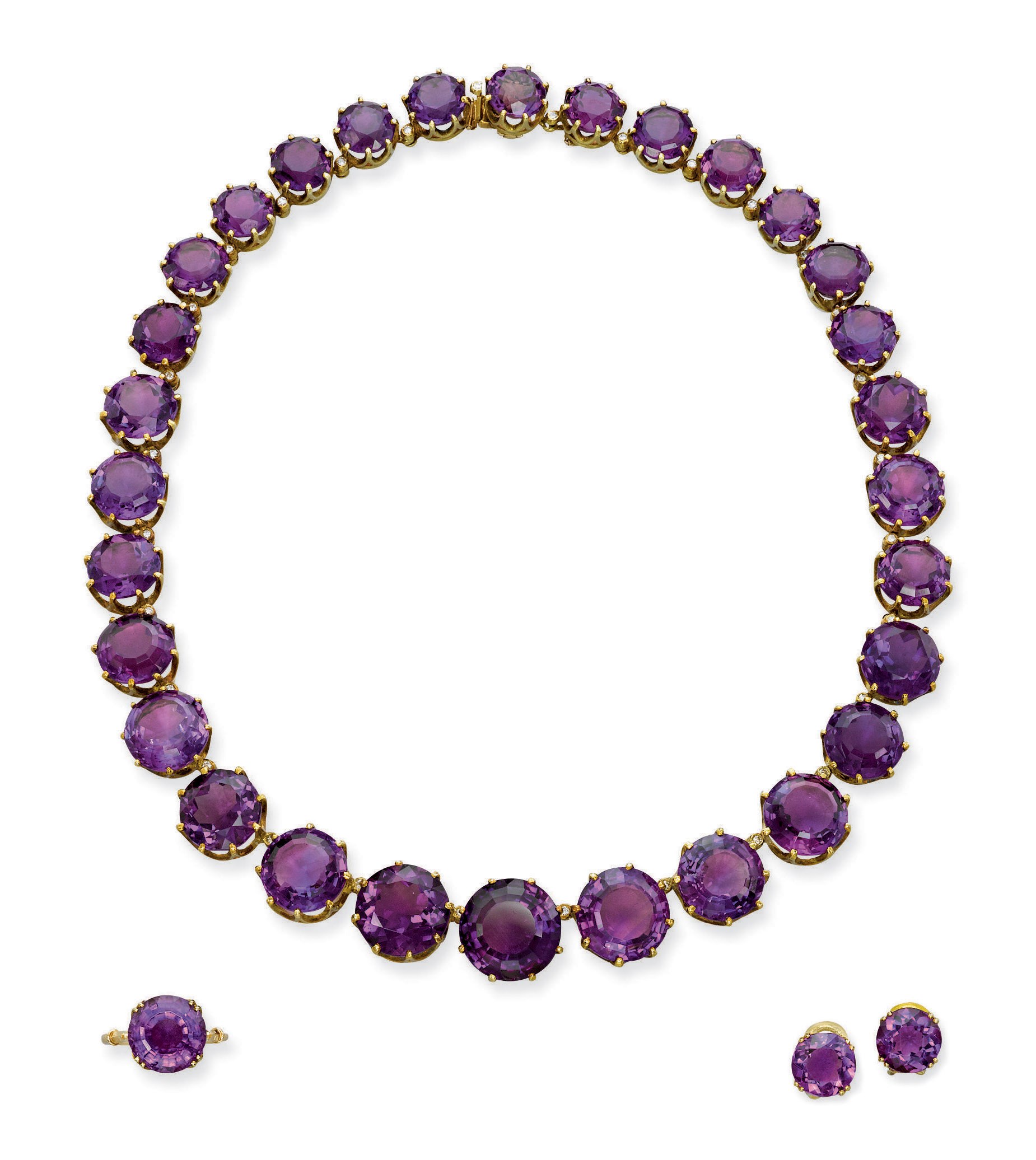 A SUITE OF AMETHYST JEWELLERY