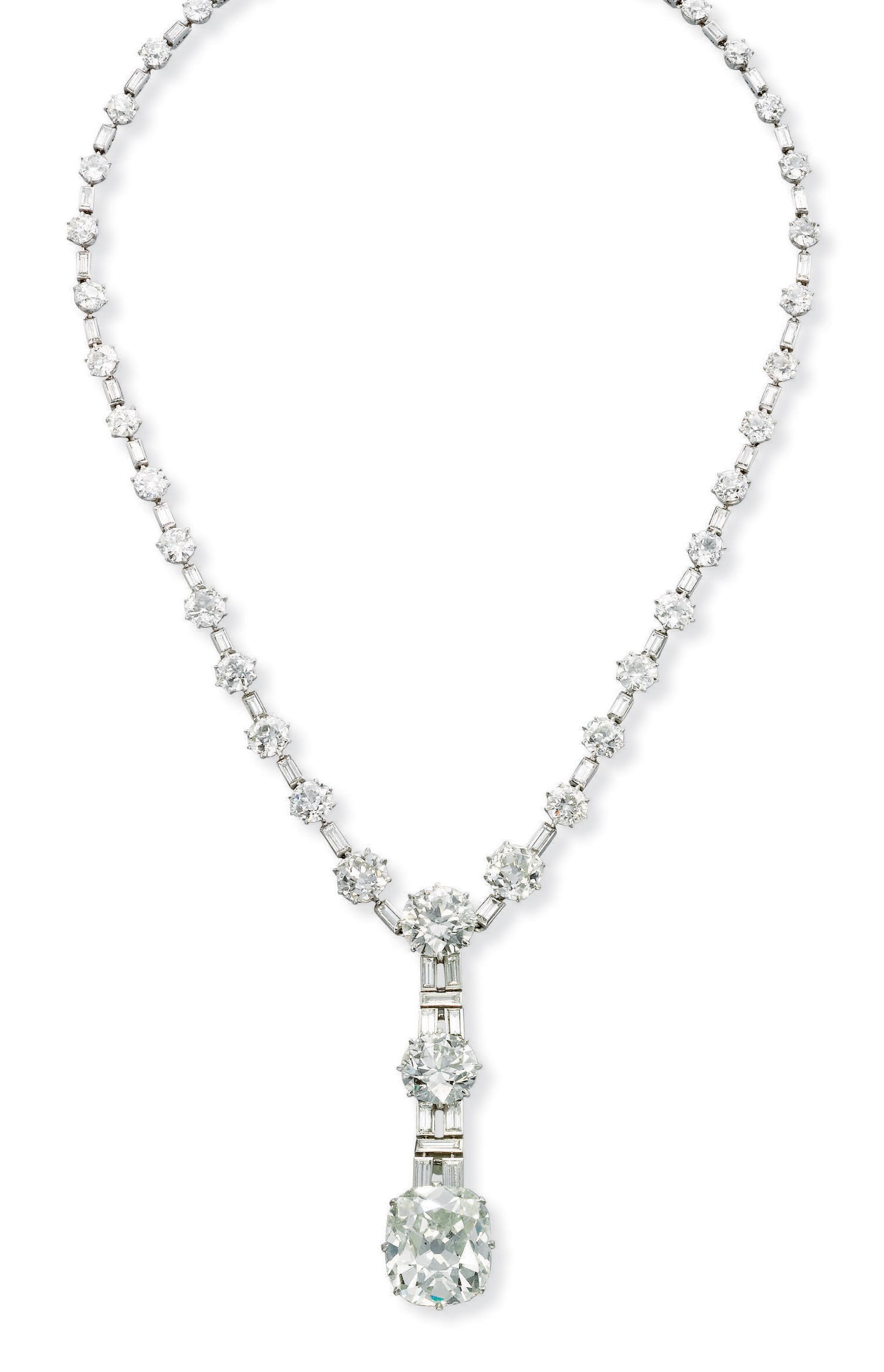 AN ELEGANT ART DECO DIAMOND NECKLACE, BY CHAUMET