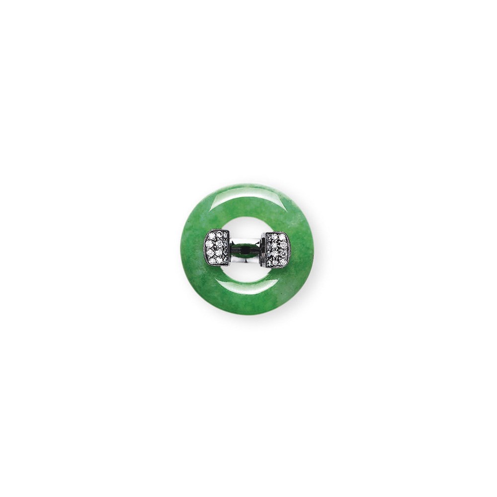 A JADEITE AND DIAMOND RING