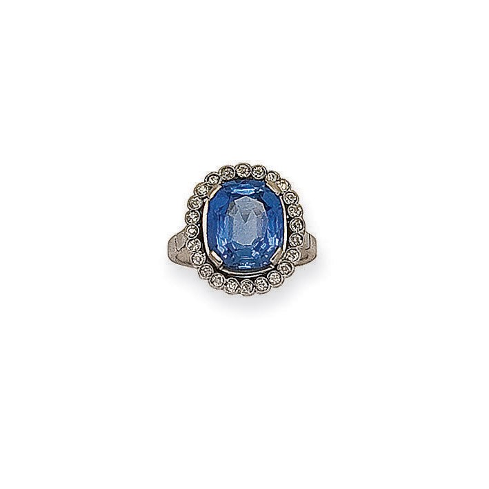 BAGUE SAPHIR ET DIAMANTS