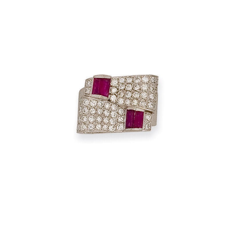 BAGUE RUBIS ET DIAMANTS