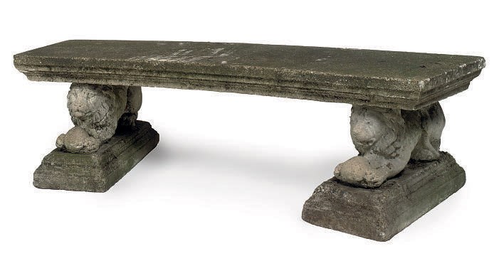 A COMPOSITE STONE GARDEN SEAT