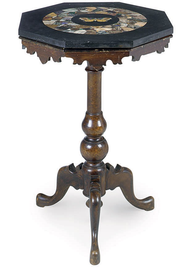 A DERBYSHIRE SPECIMEN MARBLE TABLE TOP