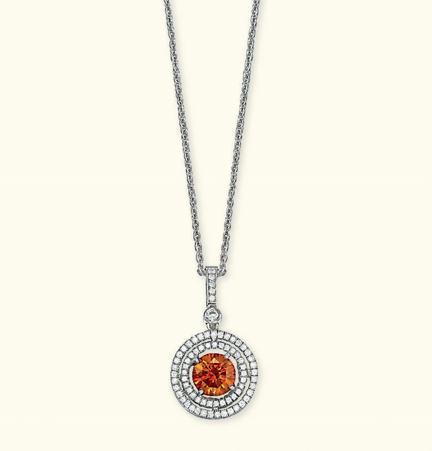 A COLOURED DIAMOND PENDANT